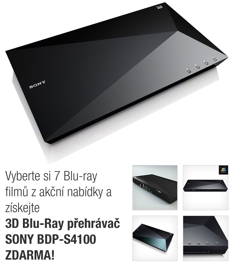 Vyberte si 7 Blu-ray film z akn nabdky a zskejte 3D Blu-Ray pehrva SONY BDP-S4100 ZDARMA!