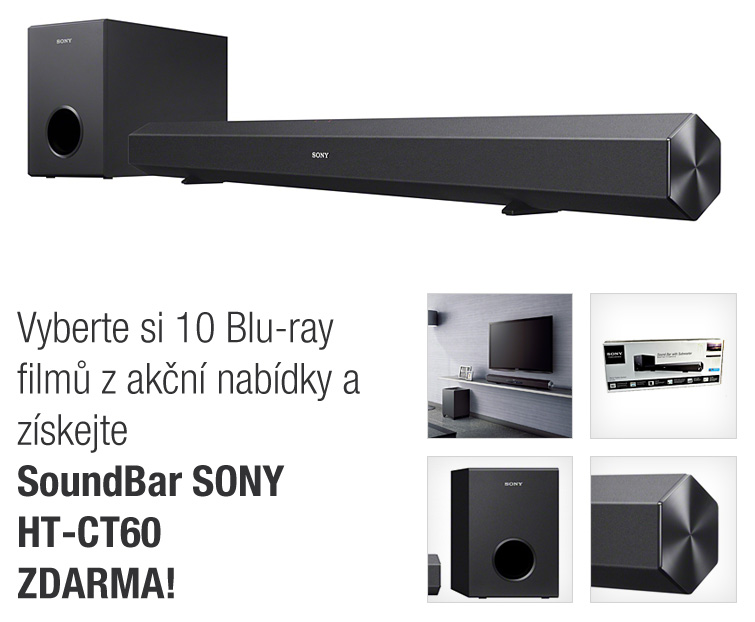 Vyberte si 10 Blu-ray film z akn nabdky a zskejte SoundBar SONY HT-CT60 ZDARMA!