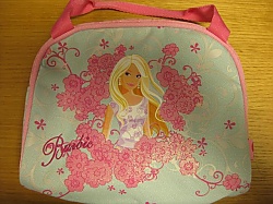 Kabelka Barbie s kvtinami modro/rov